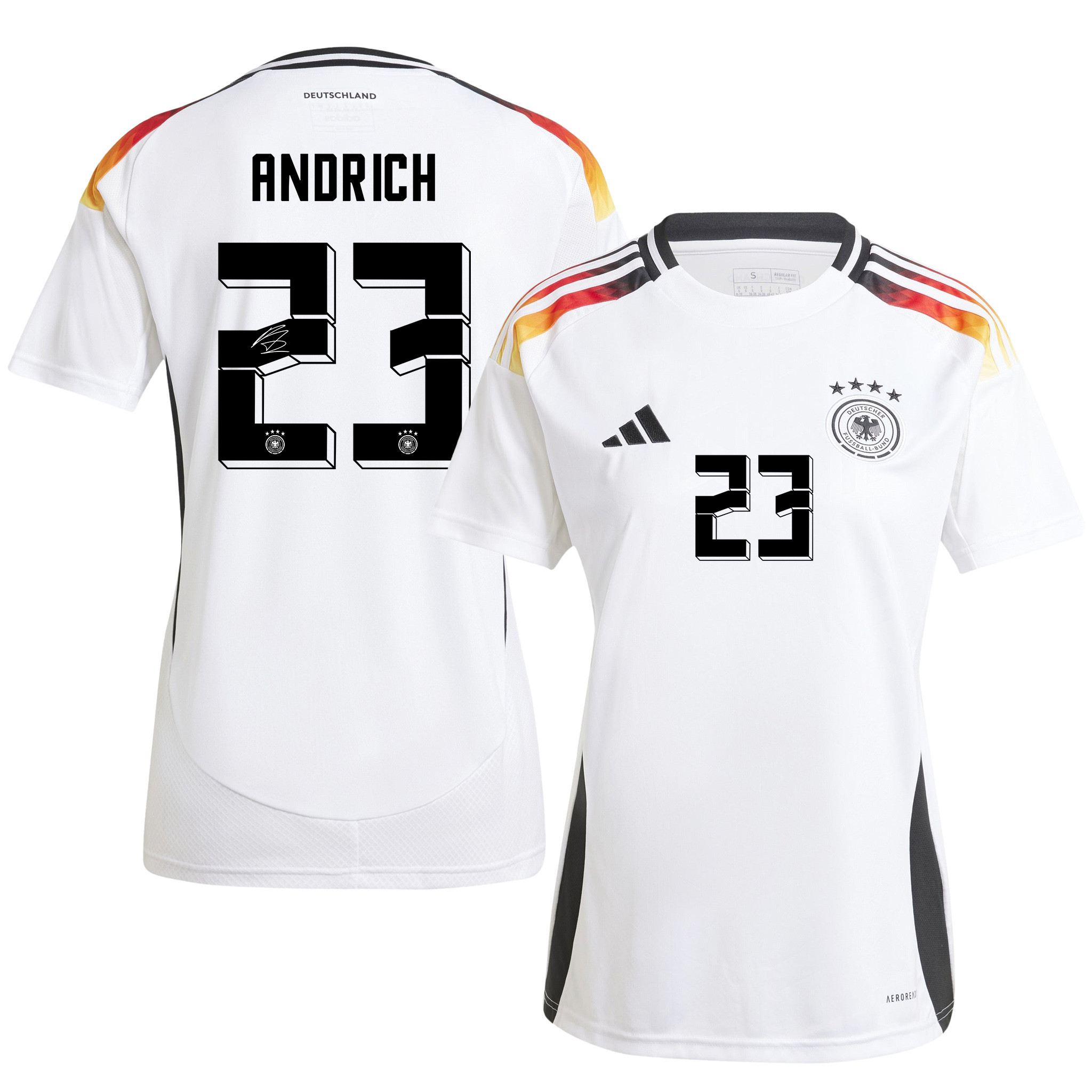 Robert Andrich 23 Signed Germany National Team 2024/25 Home Jersey Autographed - Women