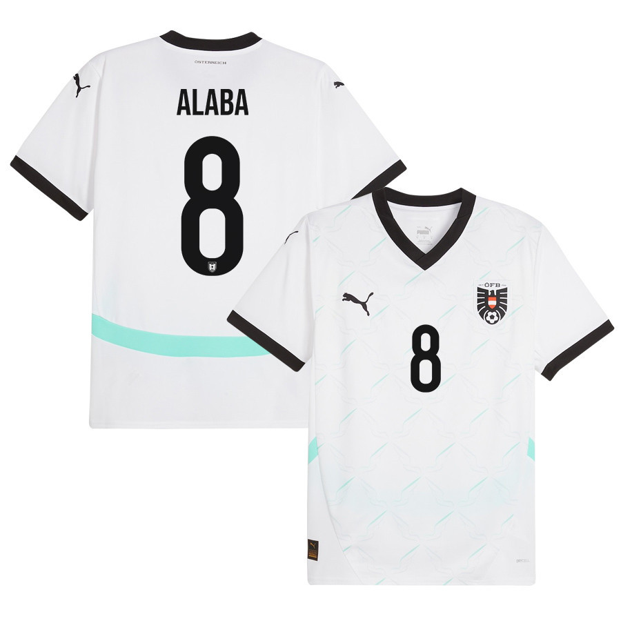 David Alaba 8 Austria National Team 2024/25 Away Men Jersey - White