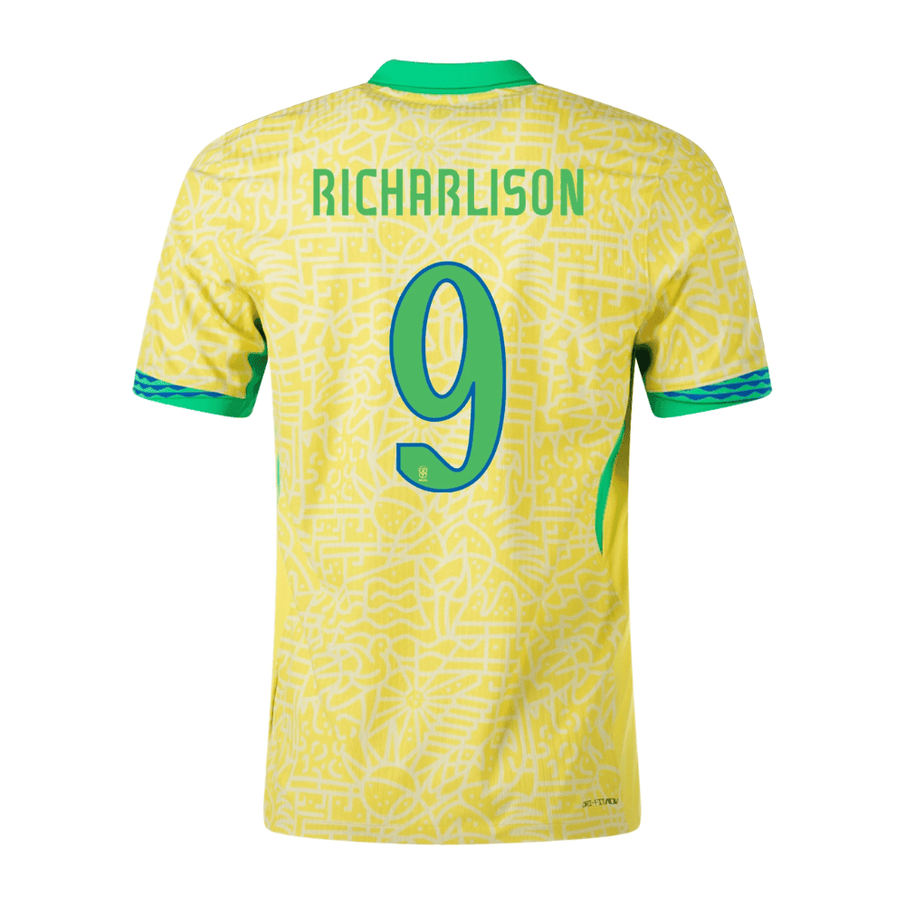 Richarlison 9 Brazil National Team 2024 Home Stadium Men Jersey - Yellow