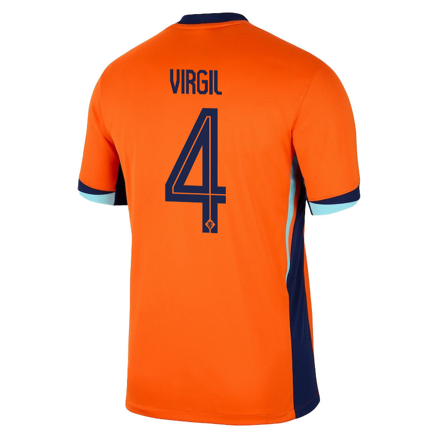 Virgil van Dijk 4 Netherlands National Team 2024/25 Home Men Jersey - Orange