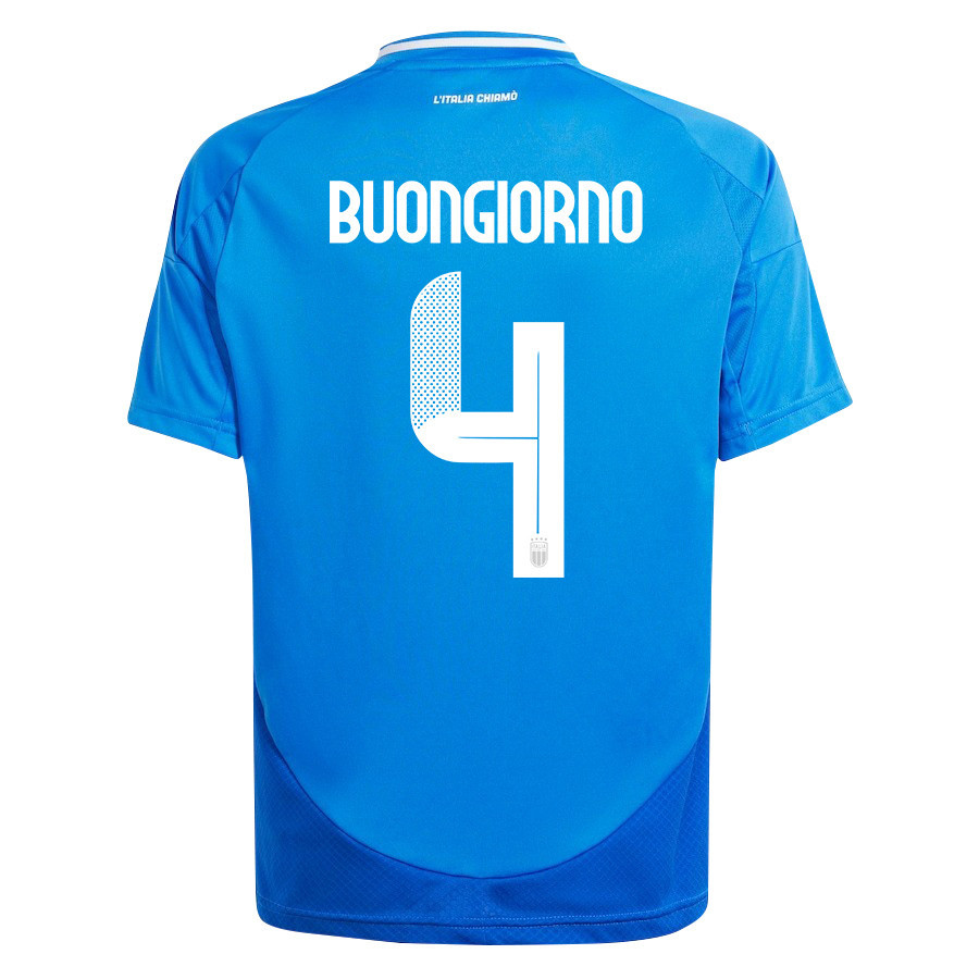 Alessandro Buongiorno 4 Italy National Team 2024/25 Home YOUTH Jersey - Blue