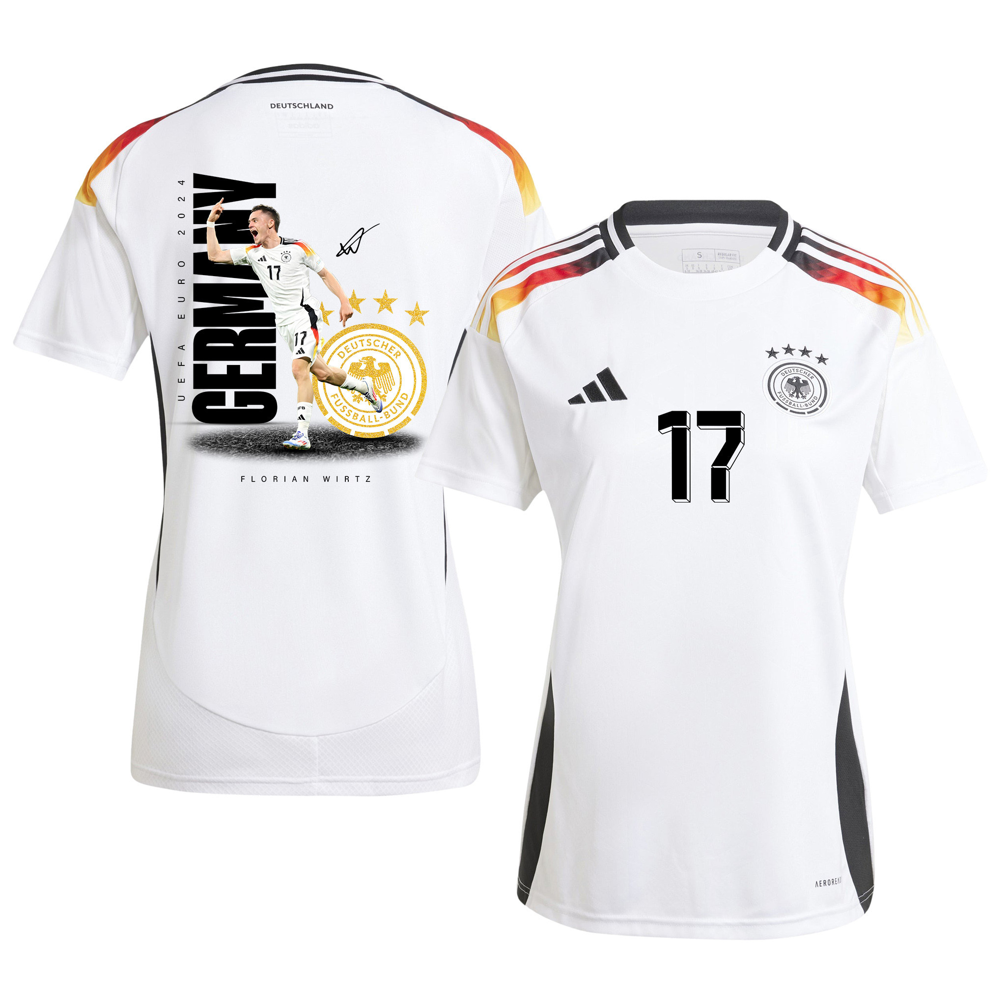 Florian Wirtz 17 Signed Game-changer Germany National Team 2024 Home WOMEN Jersey - White