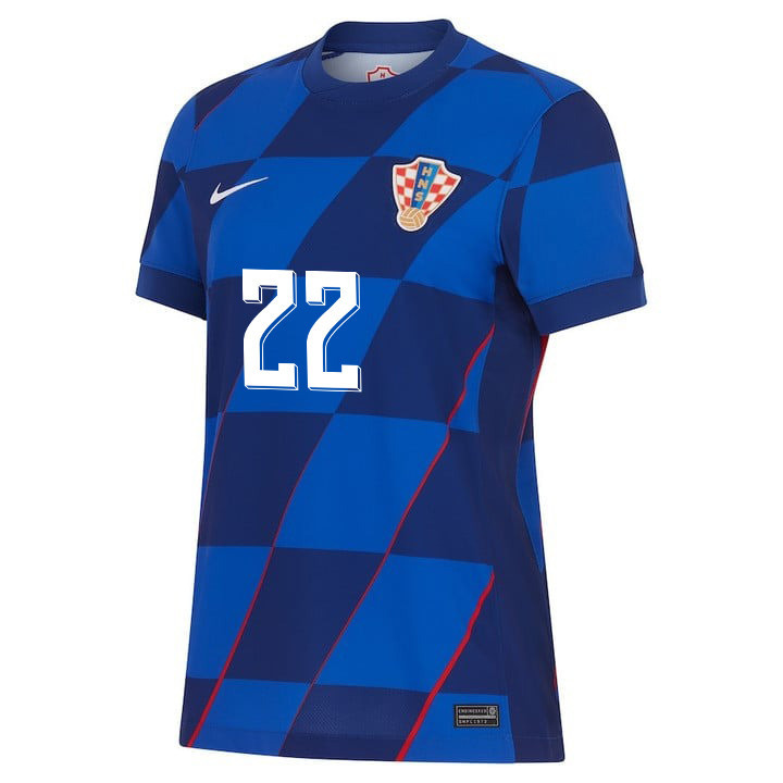 Josip Juranović 22 Croatia National Team 2024 Away WOMEN Jersey - Blue