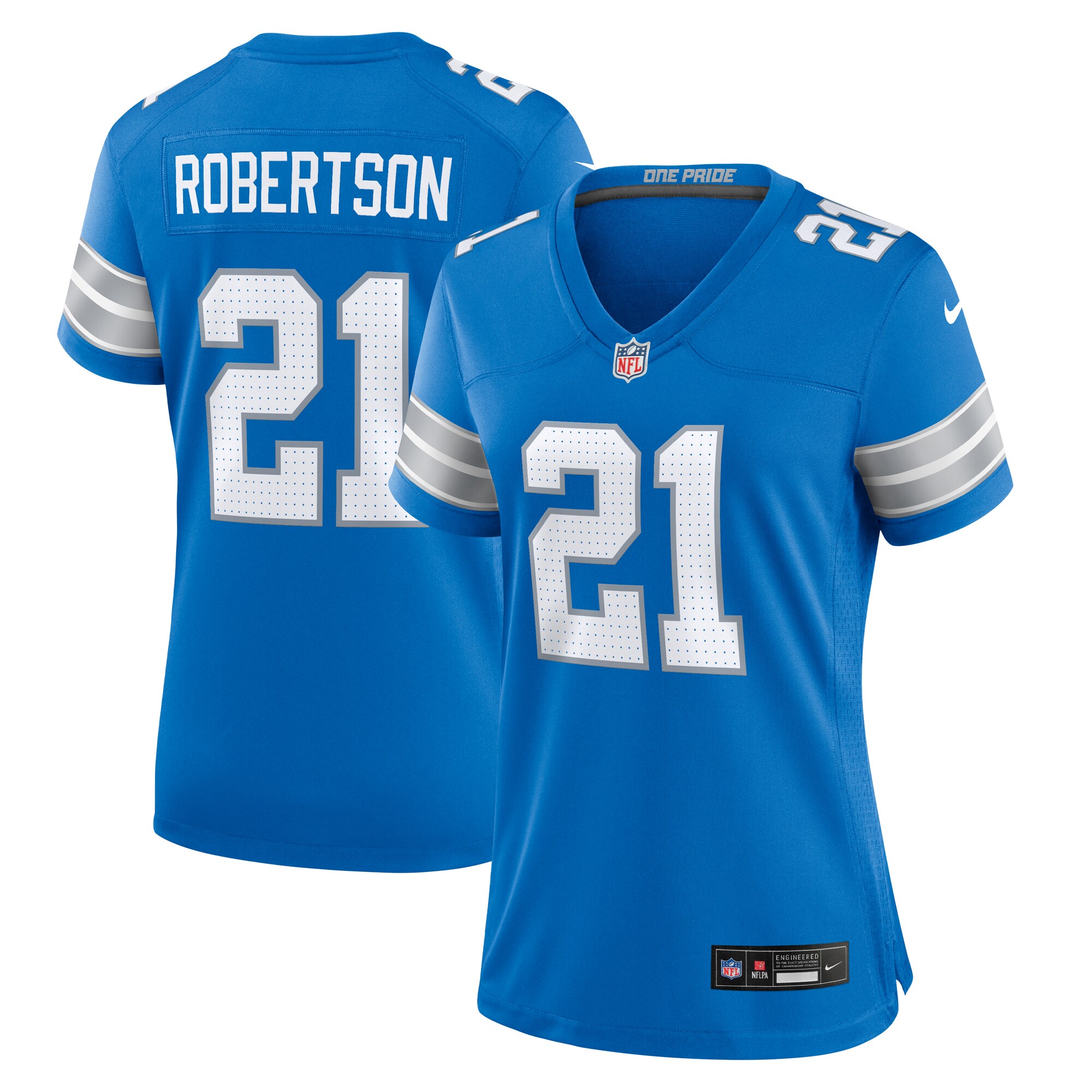 Amik Robertson Detroit Lions  Women's Team Game Jersey -  Blue