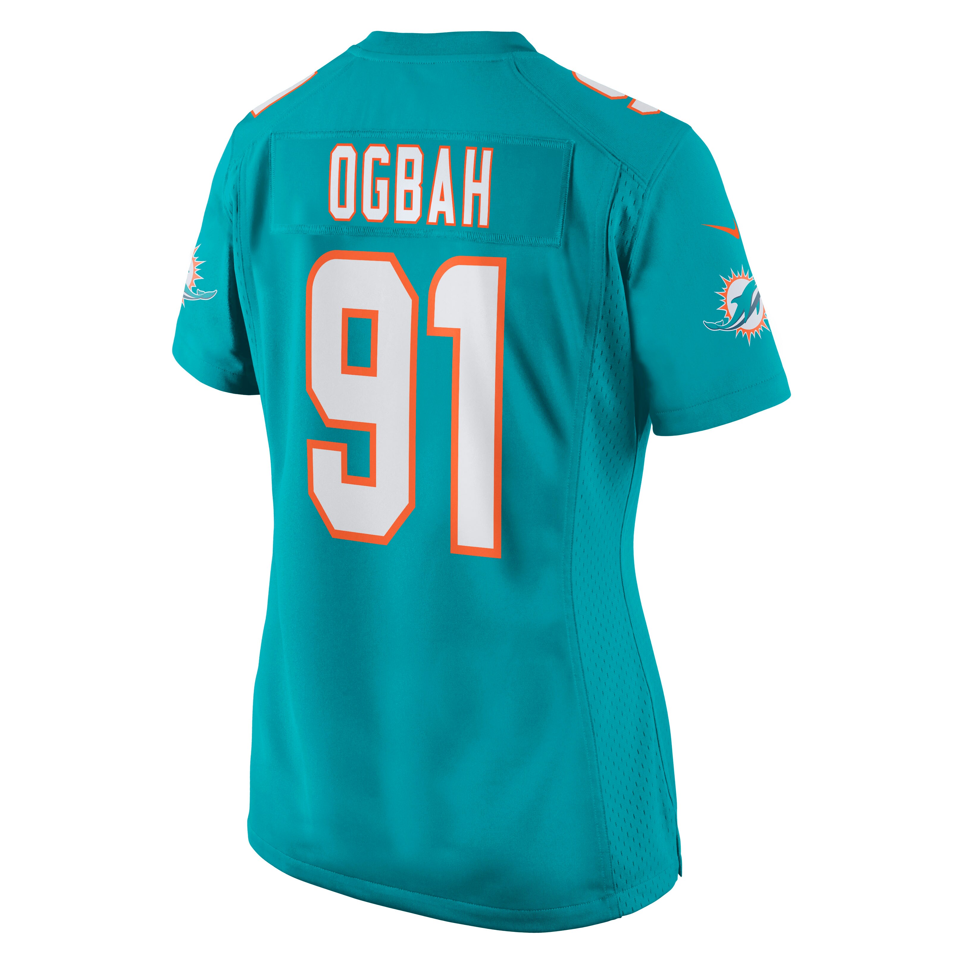 Emmanuel Ogbah Miami Dolphins  Women's Game Jersey - Aqua