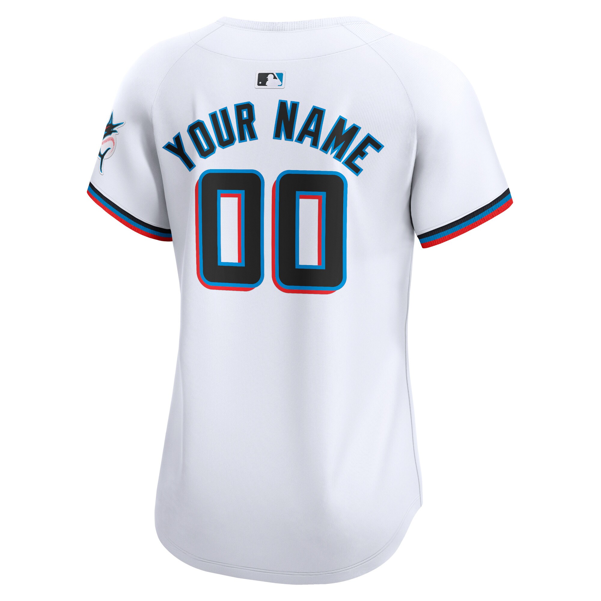 Miami Marlins  Women's Home Limited Custom Jersey - White