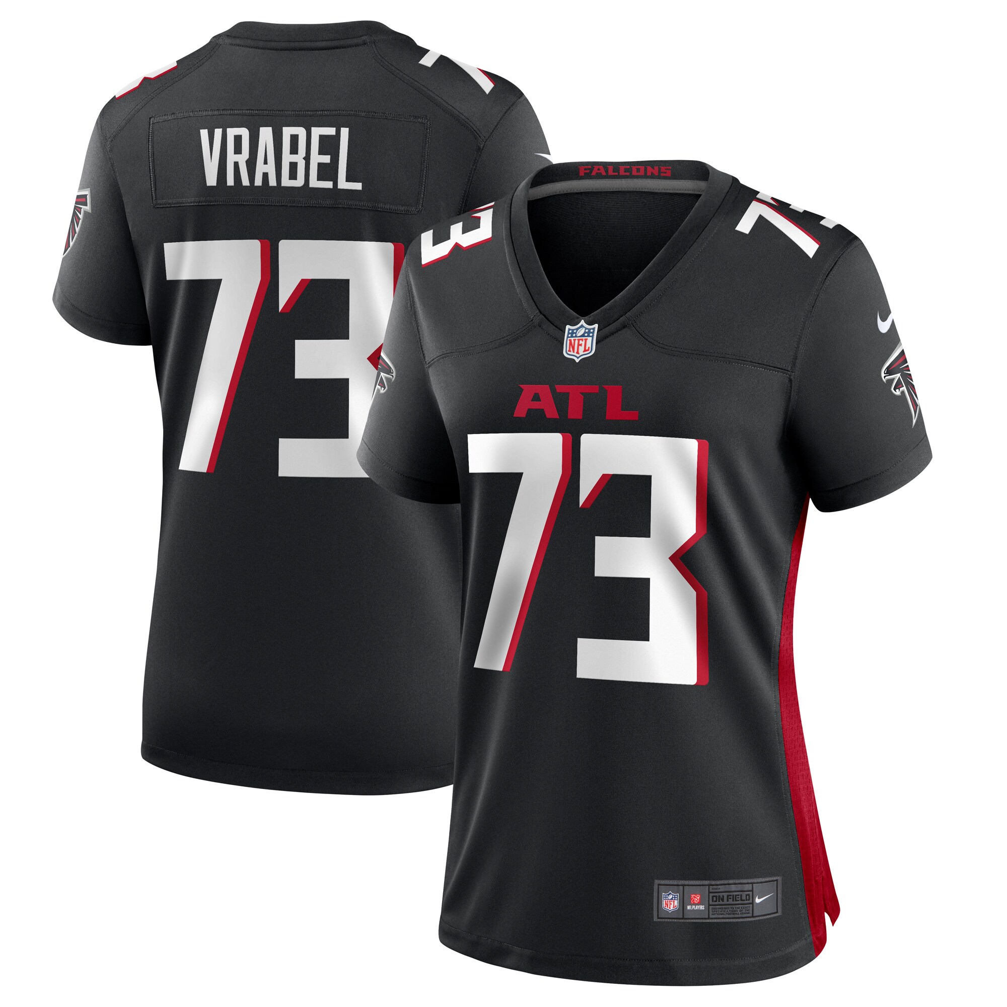 Tyler Vrabel Atlanta Falcons  Women's Player Game Jersey - Black