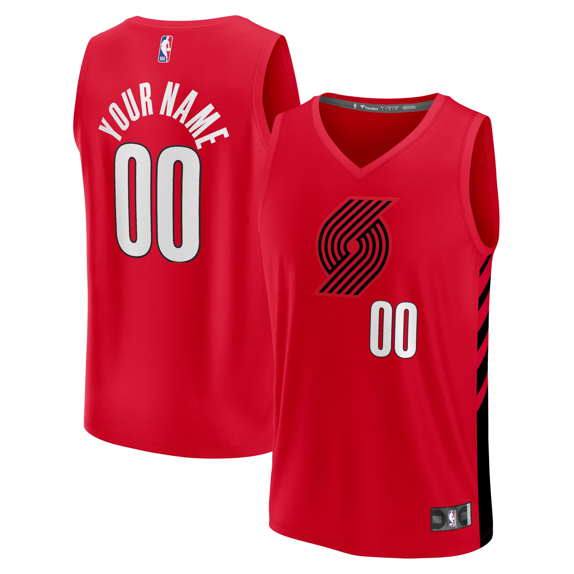 Portland Trail Blazers Fanatics  Fast Break Custom Replica Jersey - Red - Statement Edition