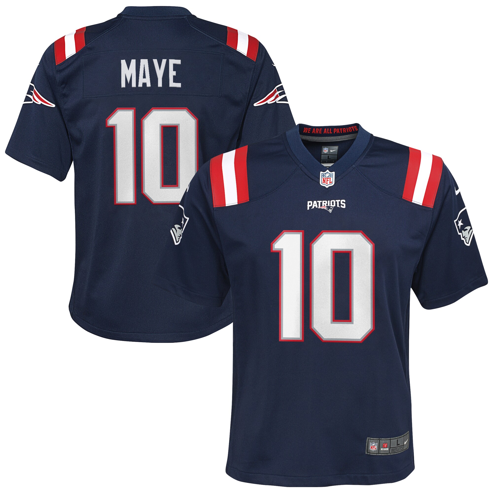 Drake Maye New England Patriots  Youth 2024 NFL Draft First Round Pick Player Game Jersey - Navy