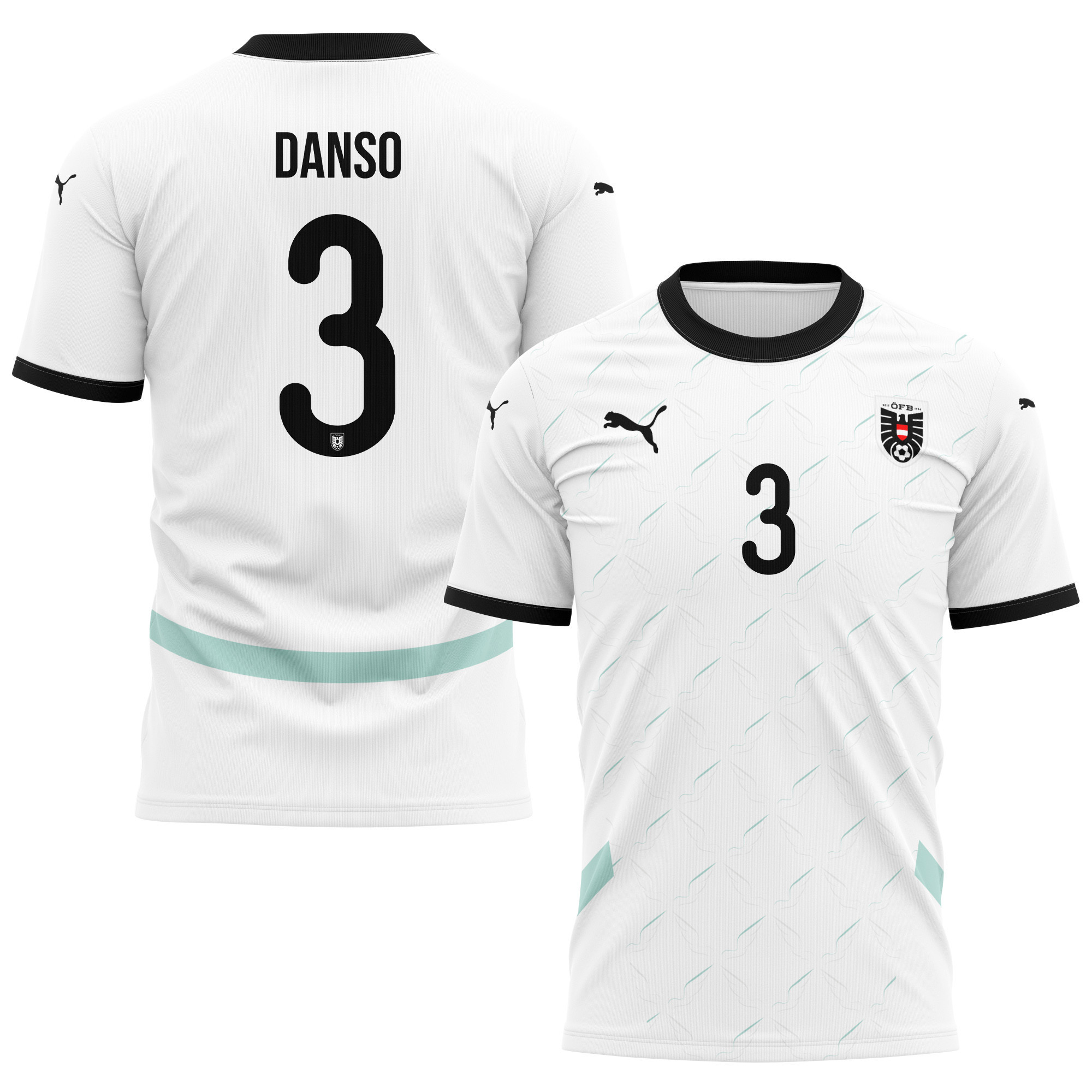 Kevin Danso 3 Austria National Team 2024/25 Away Kits AOP T-shirt - White