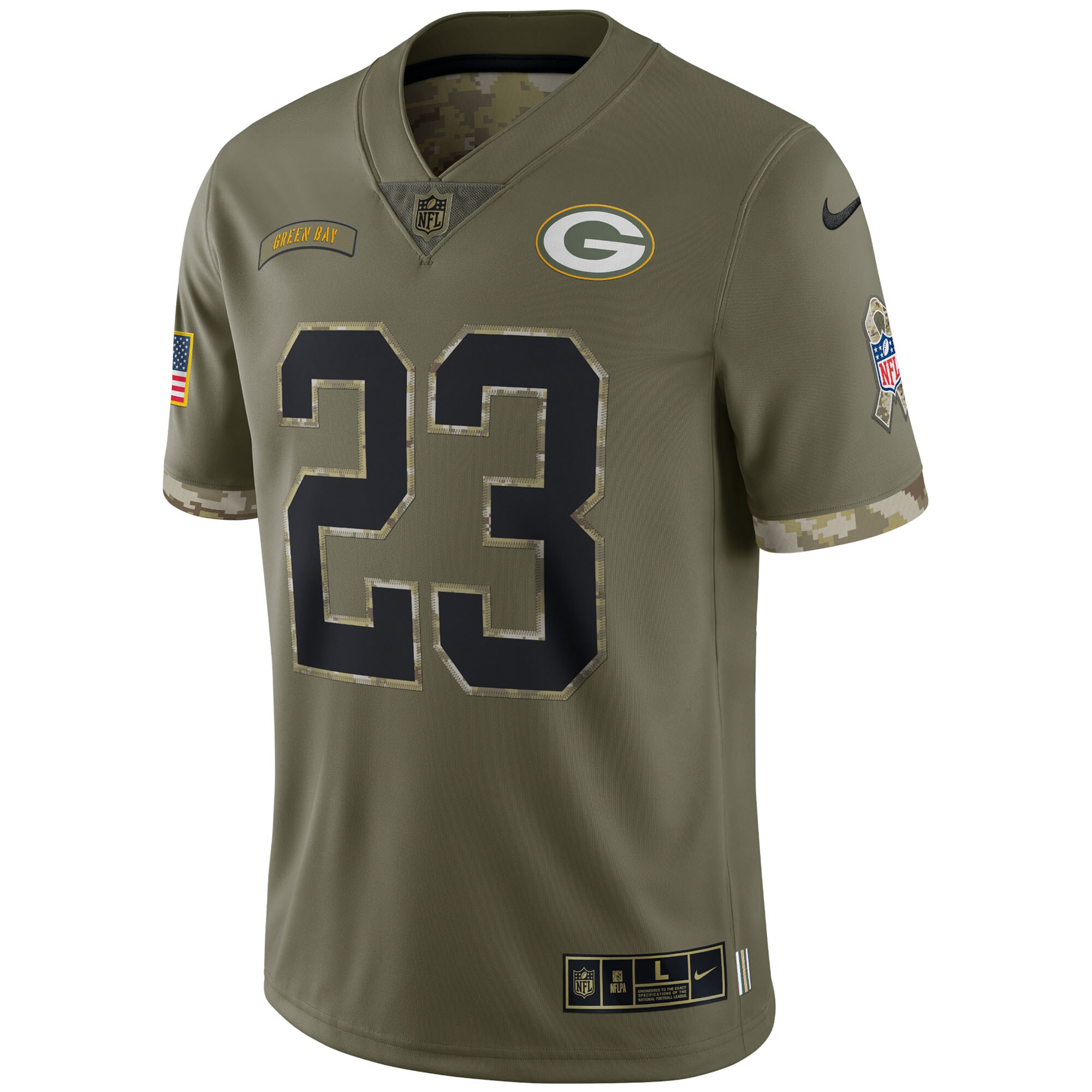 Jaire Alexander Green Bay Packers  2022 Salute To Service Limited Jersey - Olive