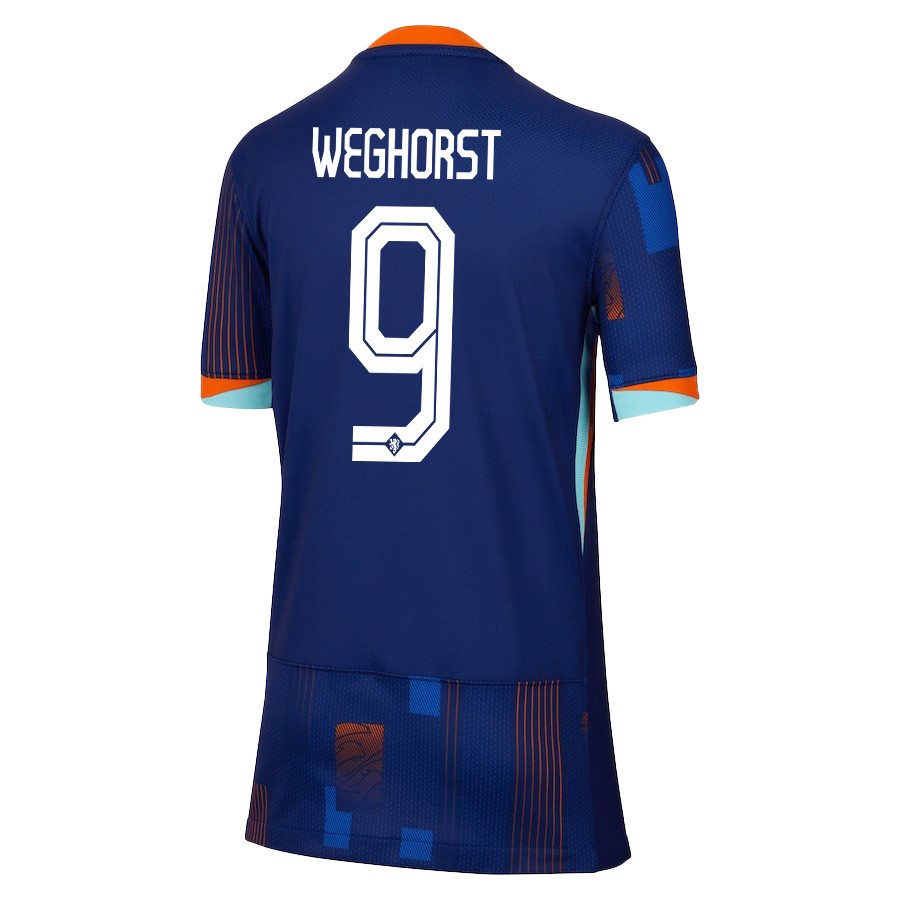 Wout Weghorst 9 Netherlands National Team 2024/25 Away YOUTH Jersey - Navy