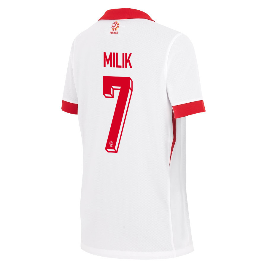 Arkadiusz Milik 7 Poland National Team 2024/25 Home YOUTH Jersey - White