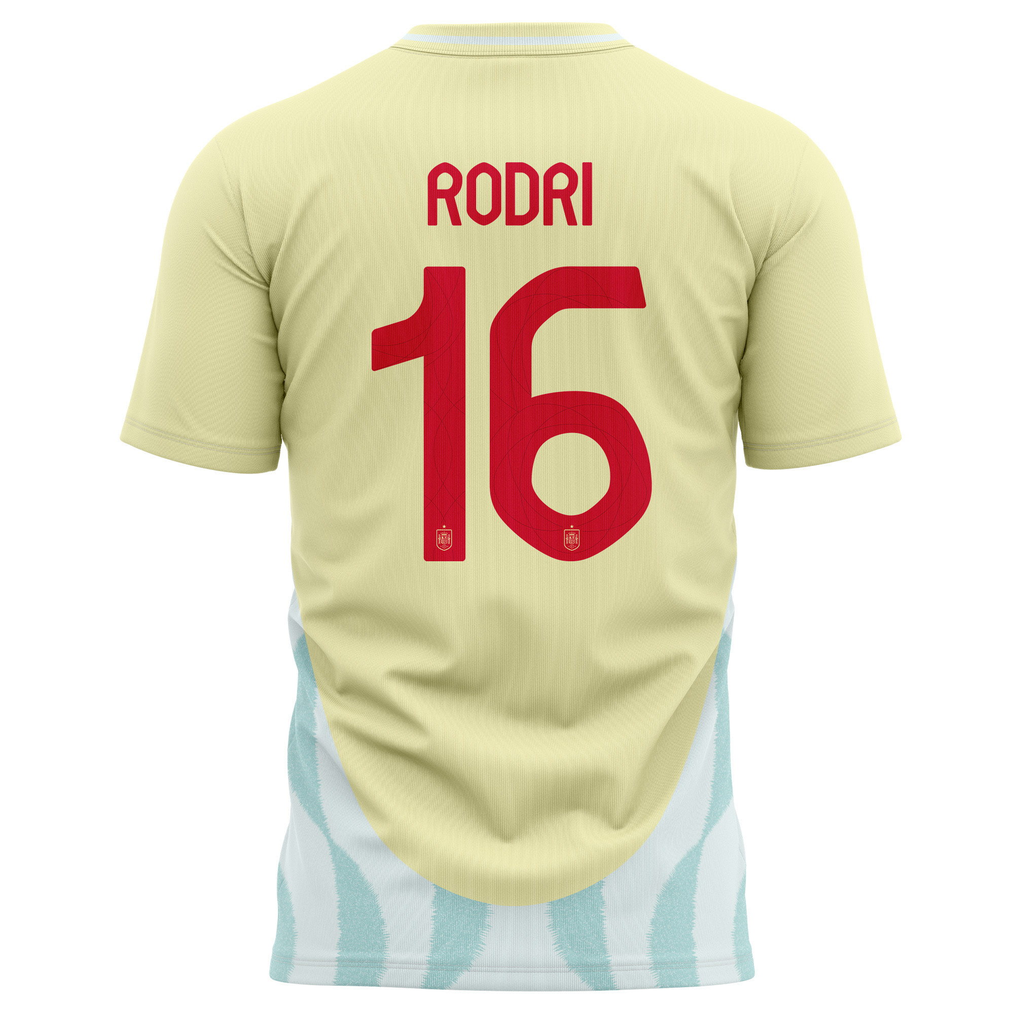 Rodri 16 Spain National Team 2024 Away Kits AOP T-shirt - Yellow