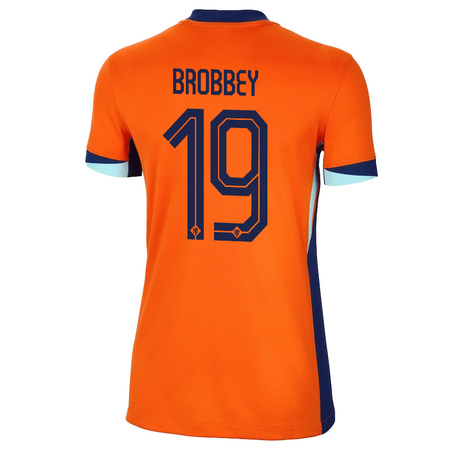 Brian Brobbey 19 Netherlands National Team 2024/25 Home WOMEN Jersey - Orange