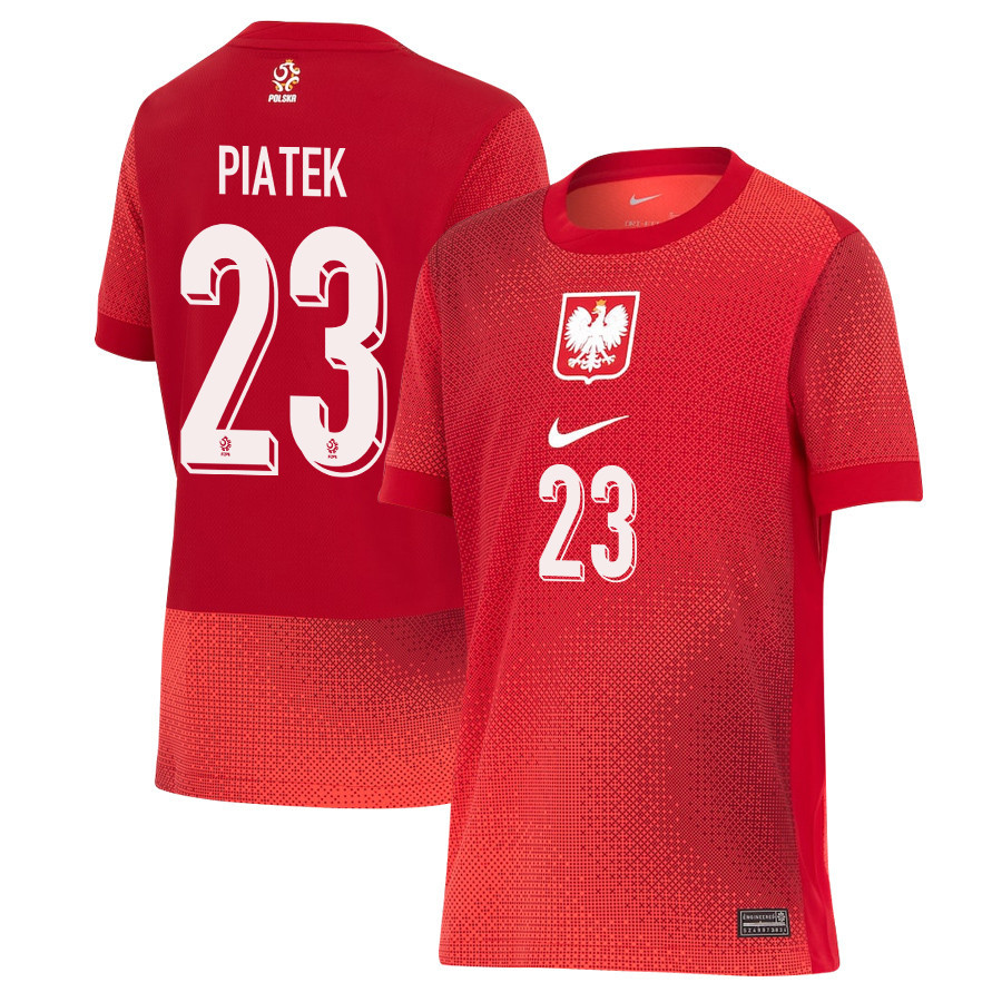 Krzysztof Piatek 23 Poland National Team 2024/25 Away YOUTH Jersey - Red
