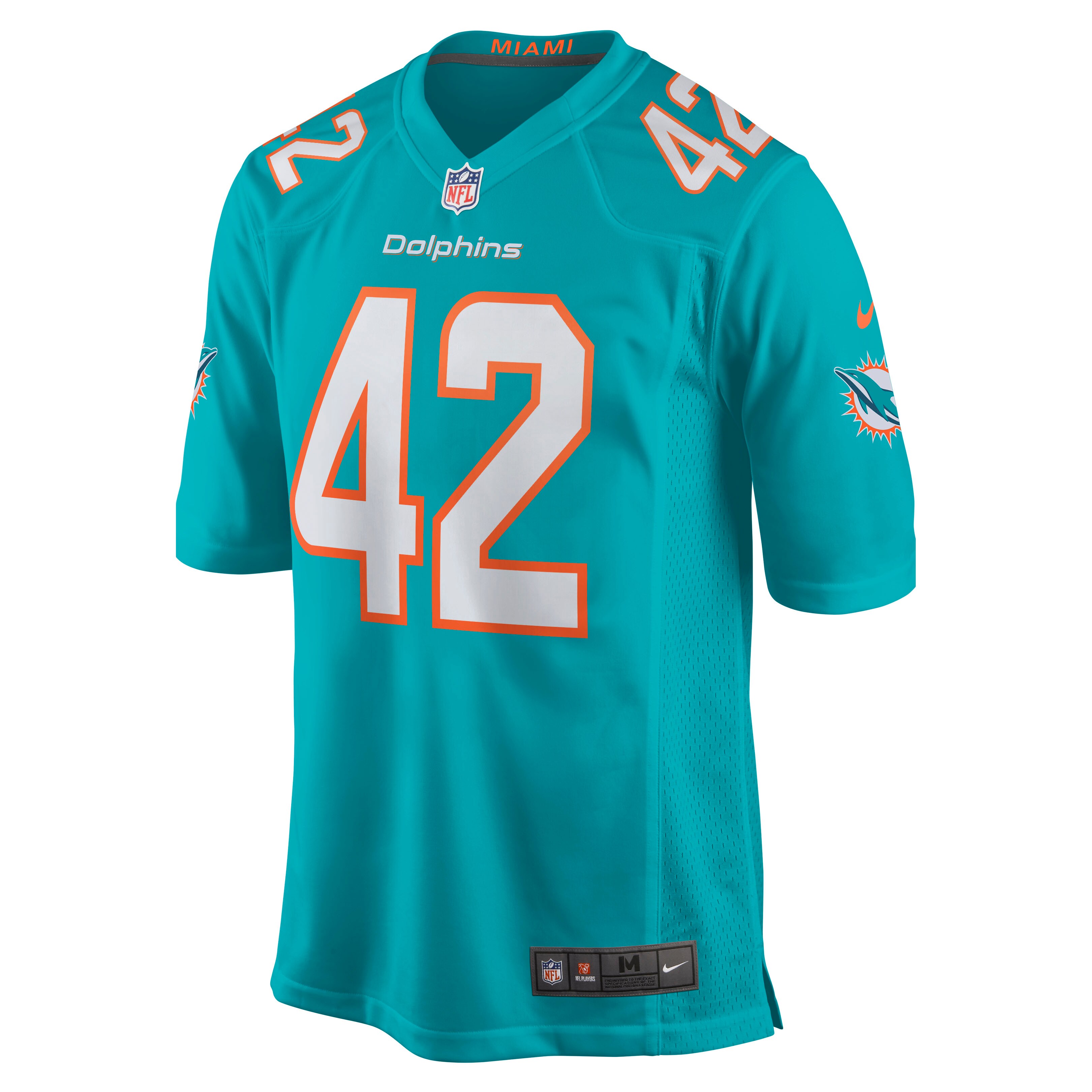 Clayton Fejedelem Miami Dolphins  Game Jersey - Aqua