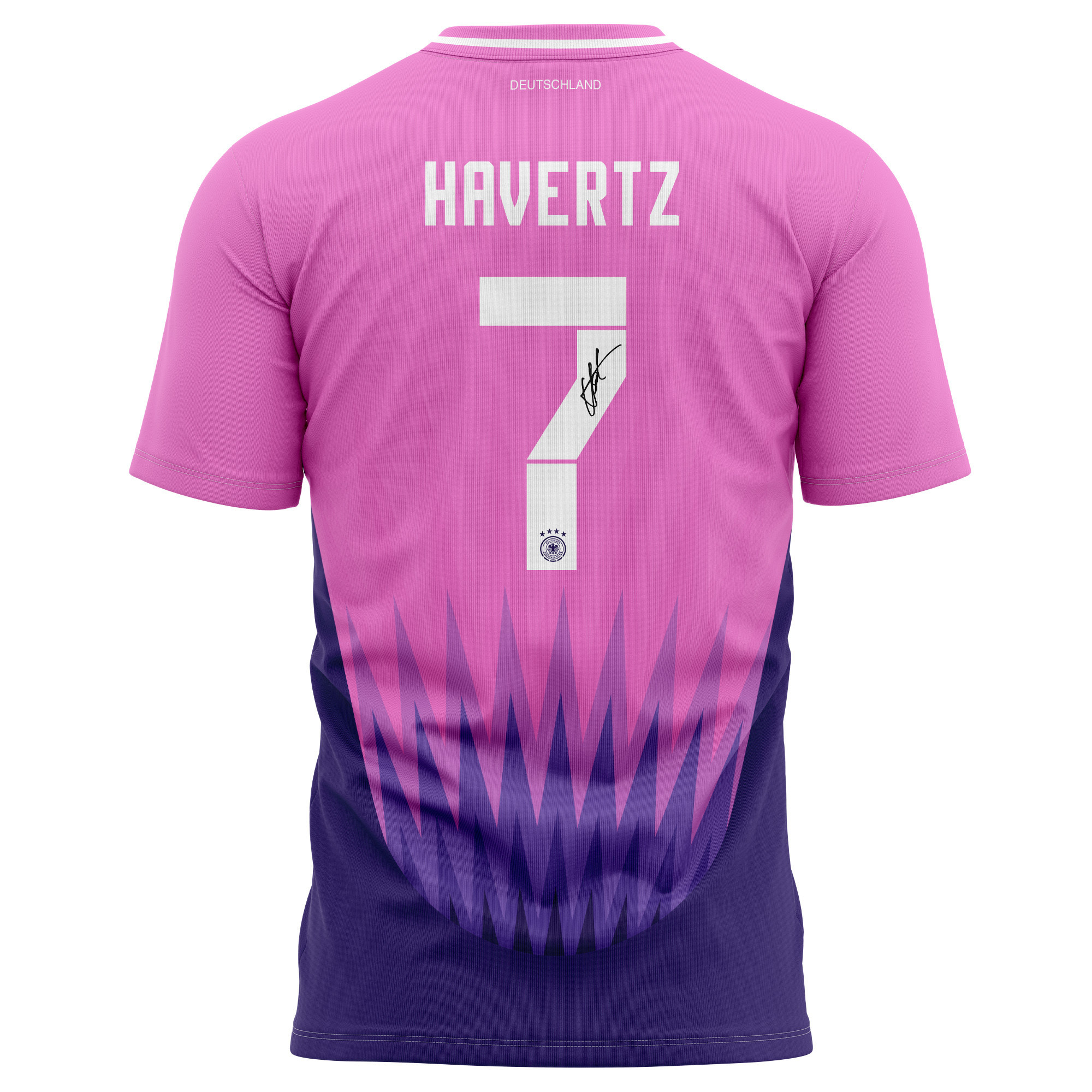 Kai Havertz 7 Signed Germany National Team 2024 Away Kits AOP T-shirt Autographed- Purple