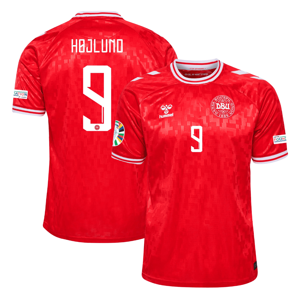 Rasmus Højlund 9 Denmark National Team 2024 Home Stadium Men Jersey - Red