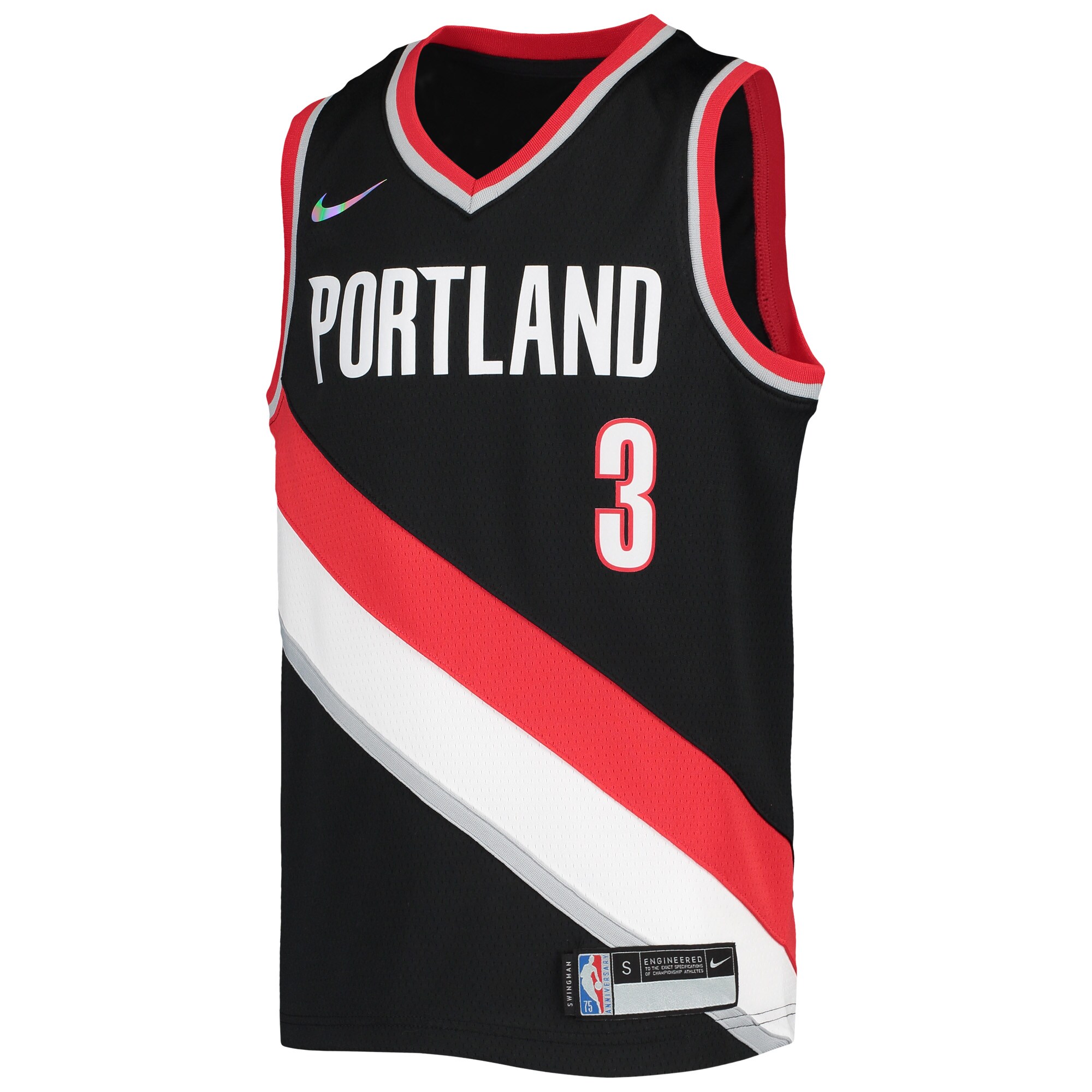 C.J. McCollum Portland Trail Blazers  Youth 2021\/22 Diamond Swingman Jersey - Icon Edition - Black