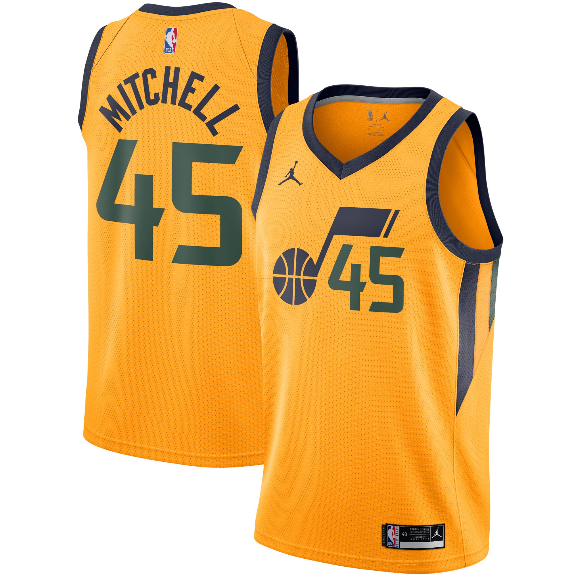 Donovan Mitchell Utah Jazz Jordan Brand 2020\/21 Swingman Jersey - Statement Edition - Gold