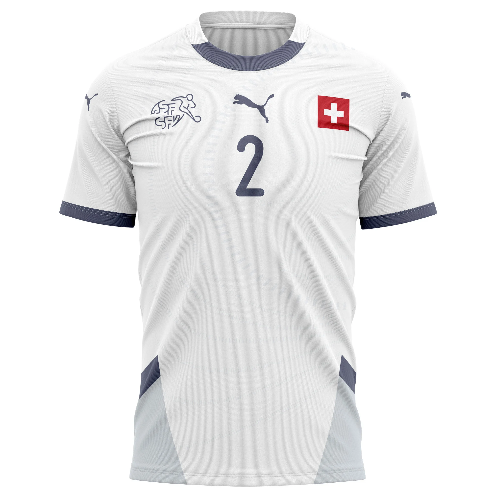 Filip Ugrinic 2 Switzerland National Team 2024/25 Away Kits AOP T-shirt - White