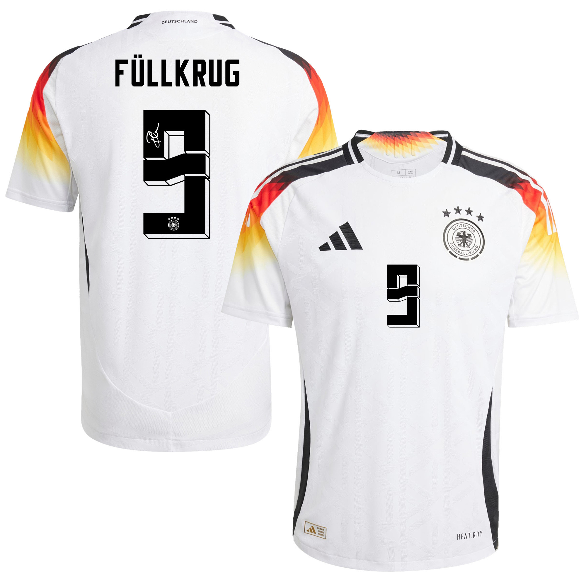 Niclas Füllkrug 9 Signed Germany National Team 2024/25 Home Jersey Autographed - Men