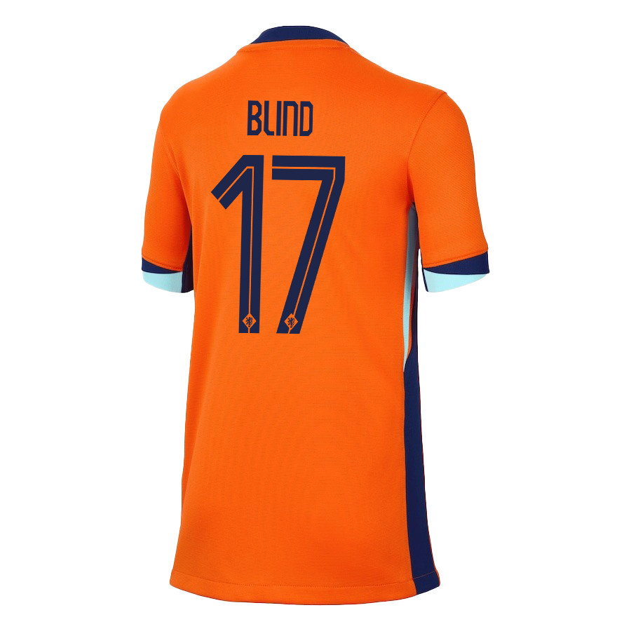 Daley Blind 17 Netherlands National Team 2024/25 Home YOUTH Jersey - Orange