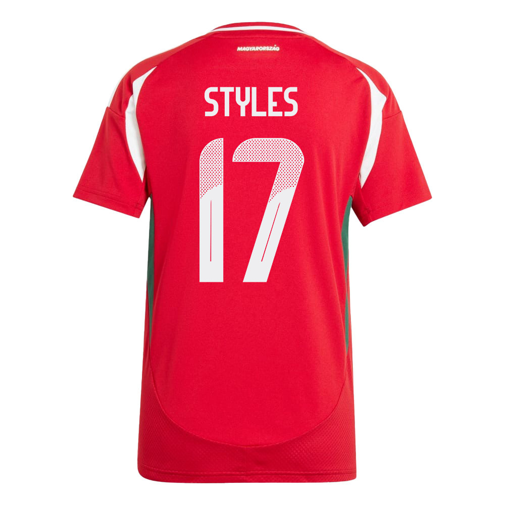 Callum Styles 17 Hungary National Team 2024/25 Home WOMEN Jersey - Red