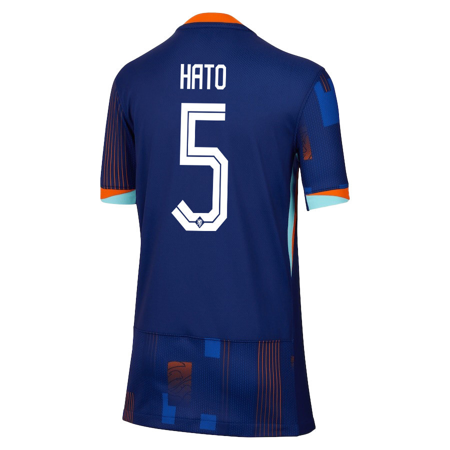 Jorrel Hato 5 Netherlands National Team 2024/25 Away YOUTH Jersey - Navy