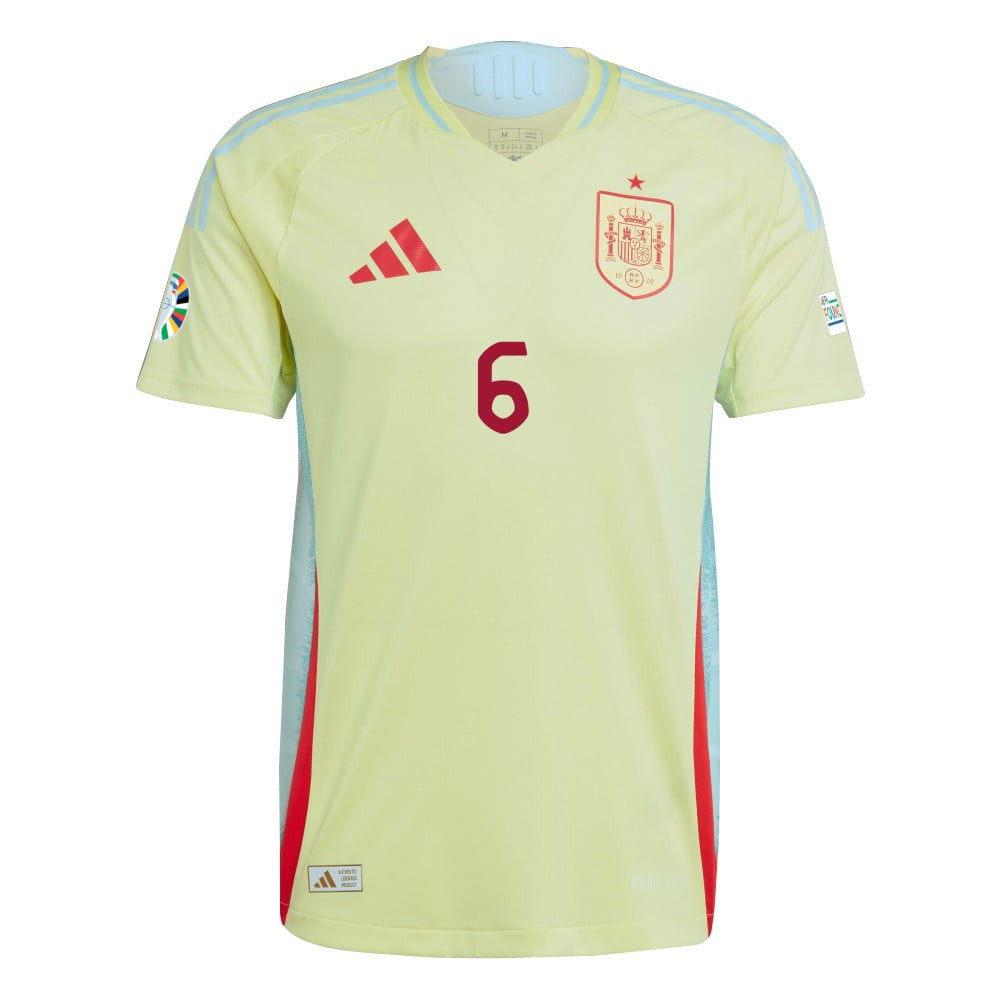 Mikel Merino 6 Spain National Team 2024 Away Men Jersey - Yellow