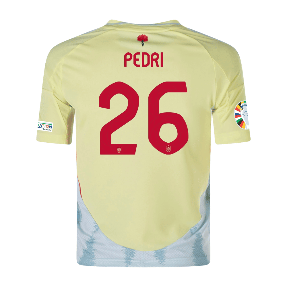 Pedri 26 Spain National Team 2024 Away YOUTH Jersey - Yellow