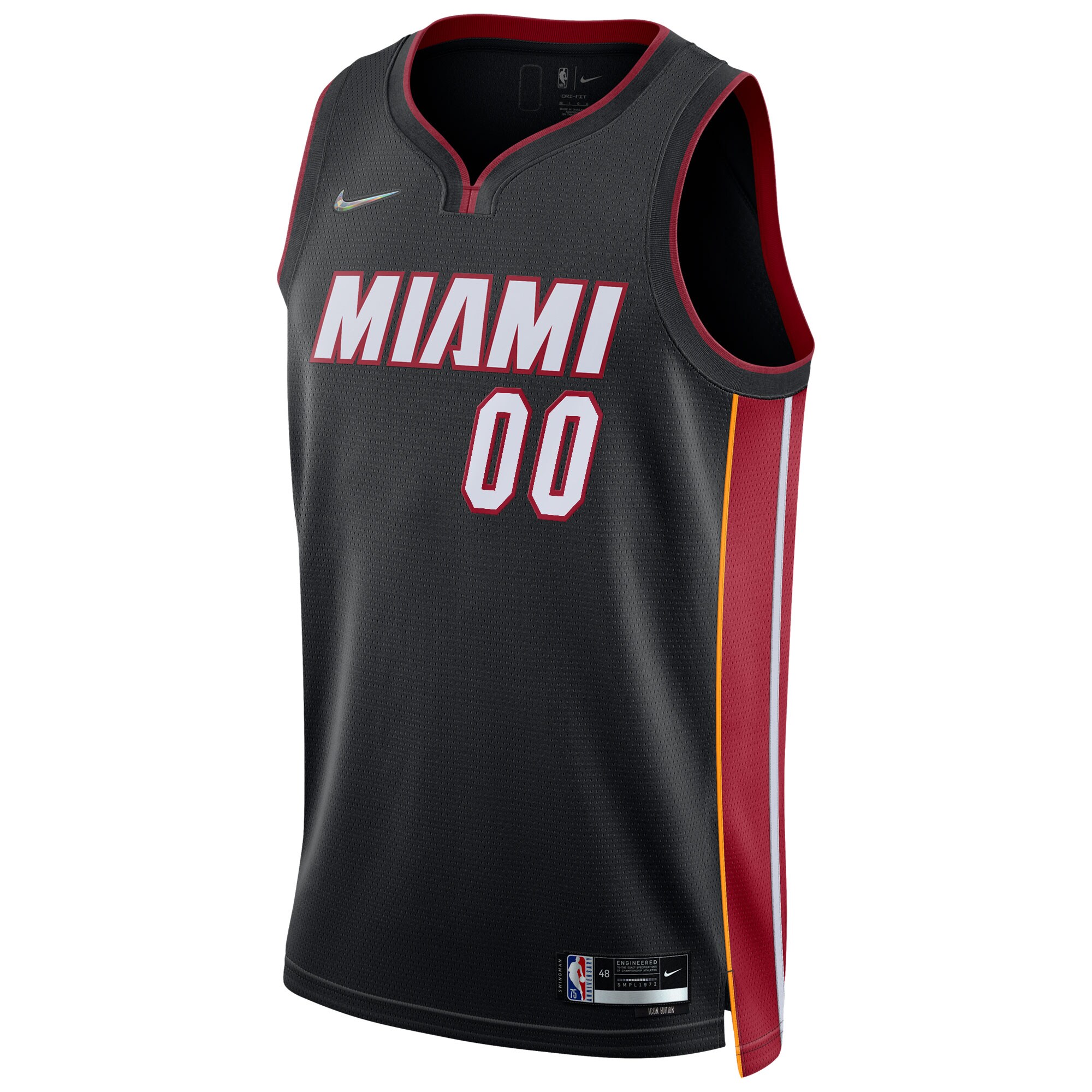 Miami Heat  2021\/22 Diamond Swingman Custom Jersey - Icon Edition - Black