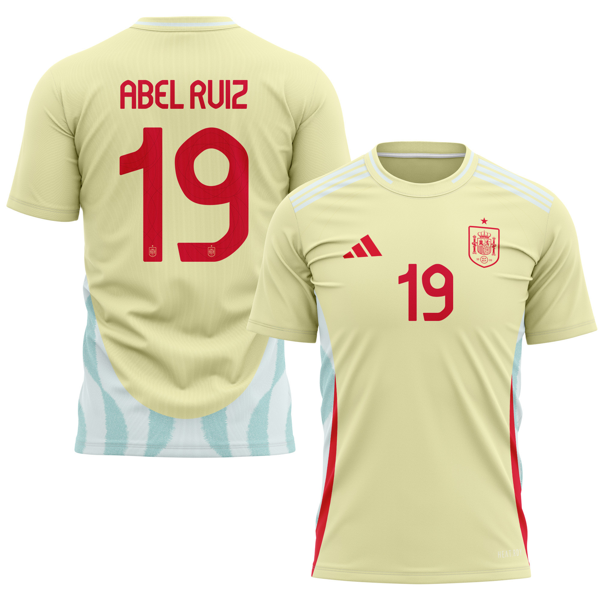 Abel Ruiz 19 Spain National Team 2024 Away Kits AOP T-shirt - Yellow
