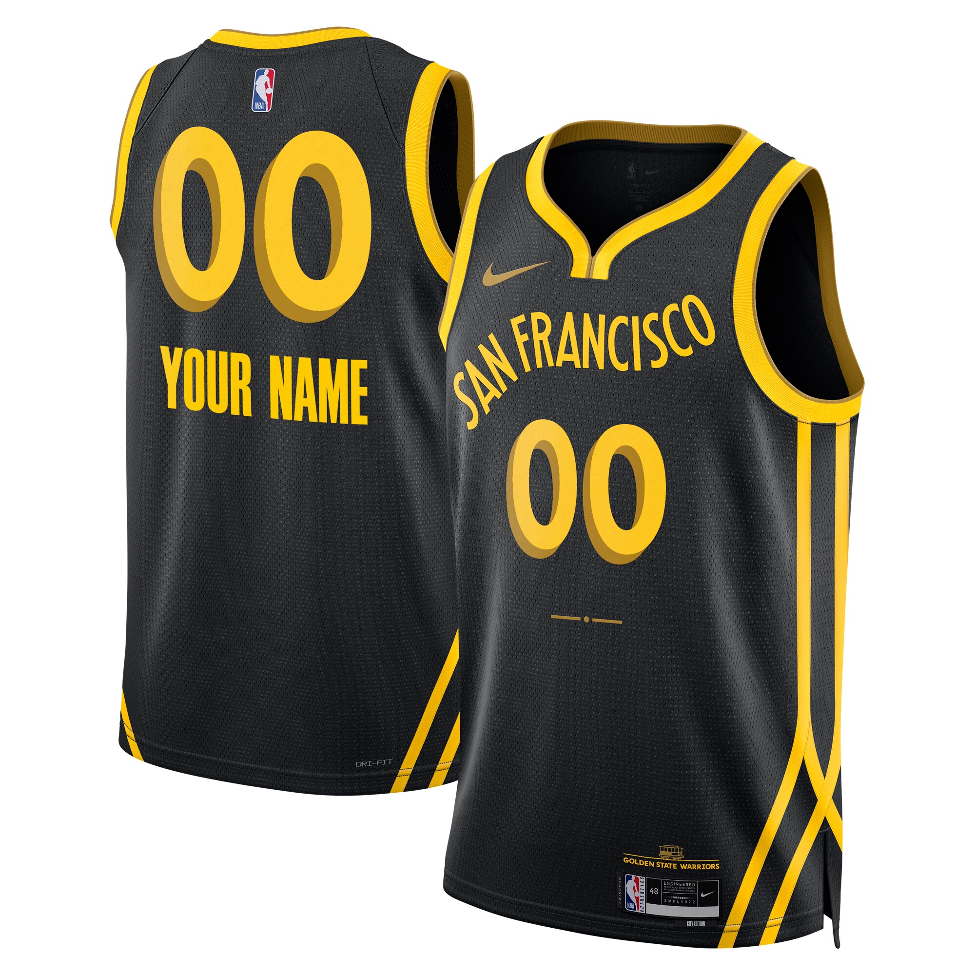 Golden State Warriors  Unisex 2023\/24 Custom Swingman Jersey - Black - City Edition