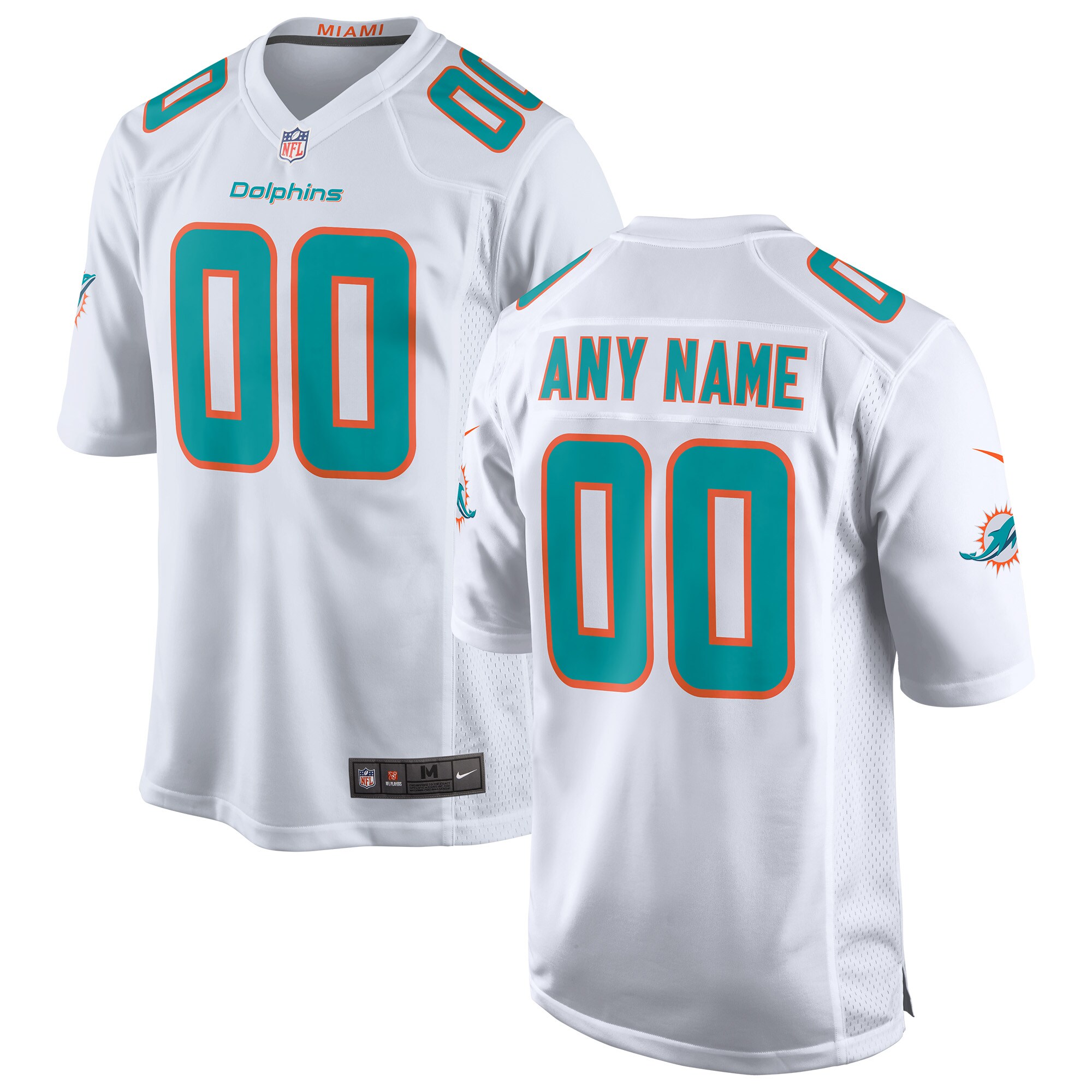 Miami Dolphins  Custom Game Jersey - White