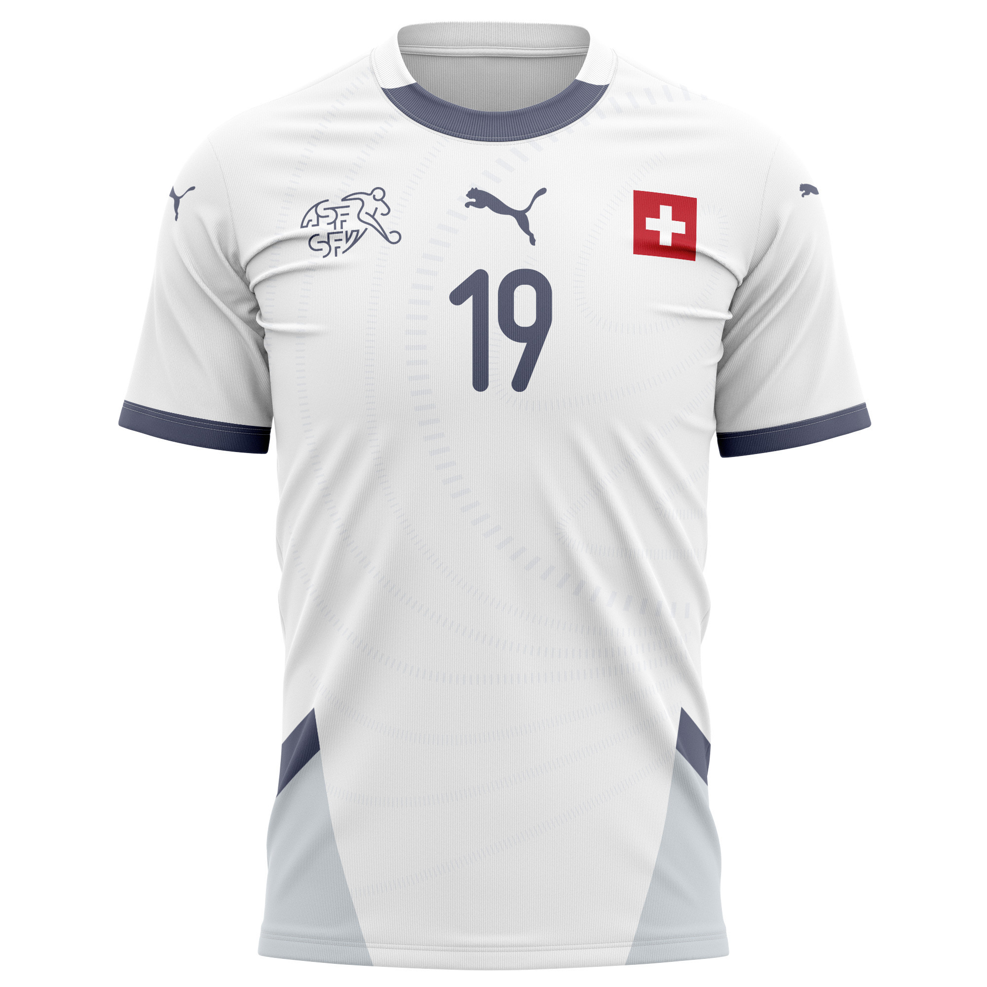 Dan Ndoye 19 Switzerland National Team 2024/25 Away Kits AOP T-shirt - White