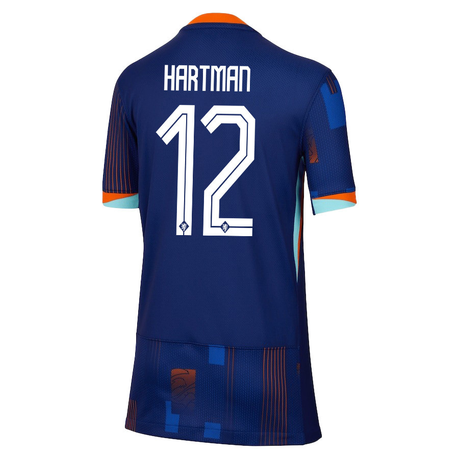 Quilindschy Hartman 12 Netherlands National Team 2024/25 Away YOUTH Jersey - Navy