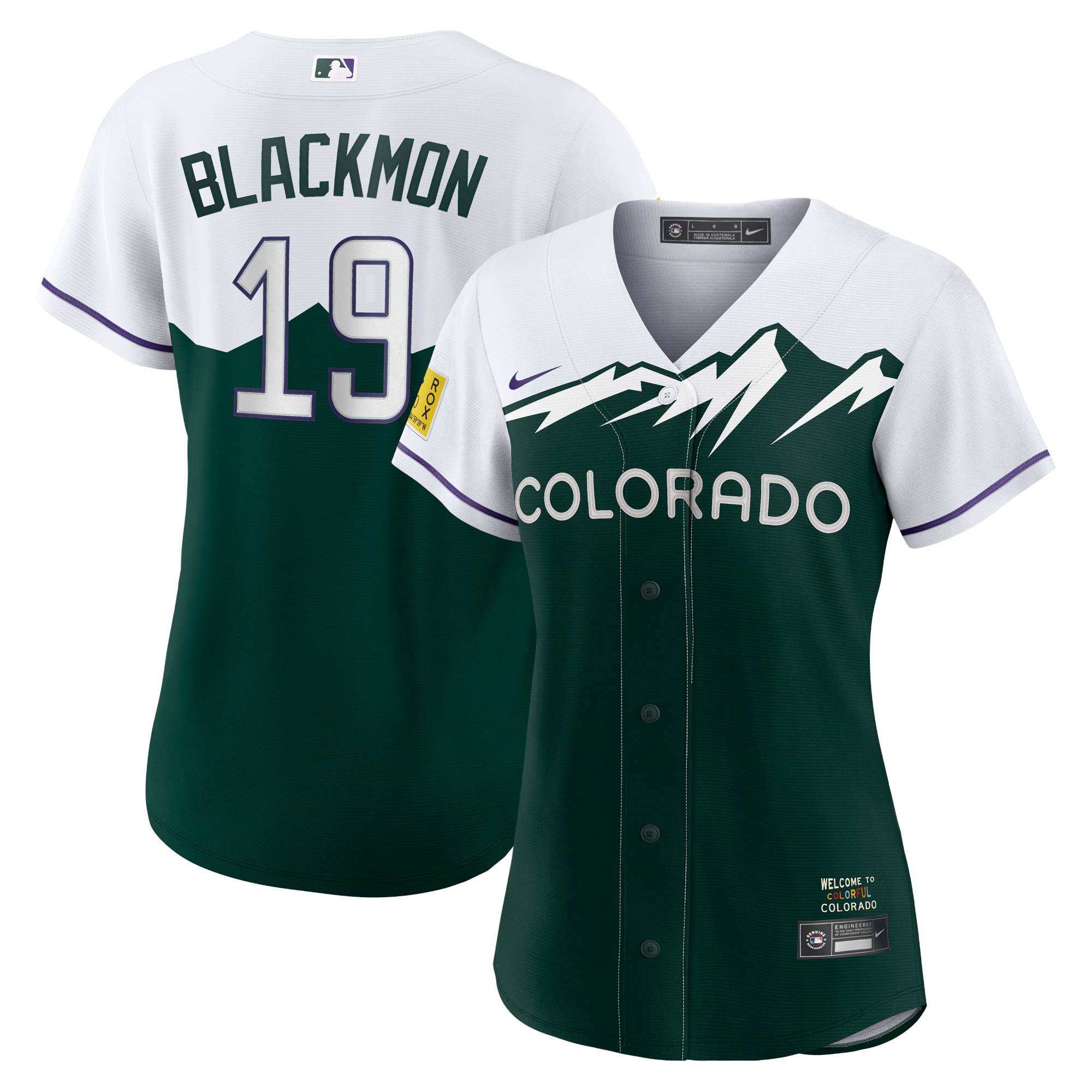 Charlie Blackmon Colorado Rockies  Women's City Connect Replica Player Jersey - White\/Forest Green