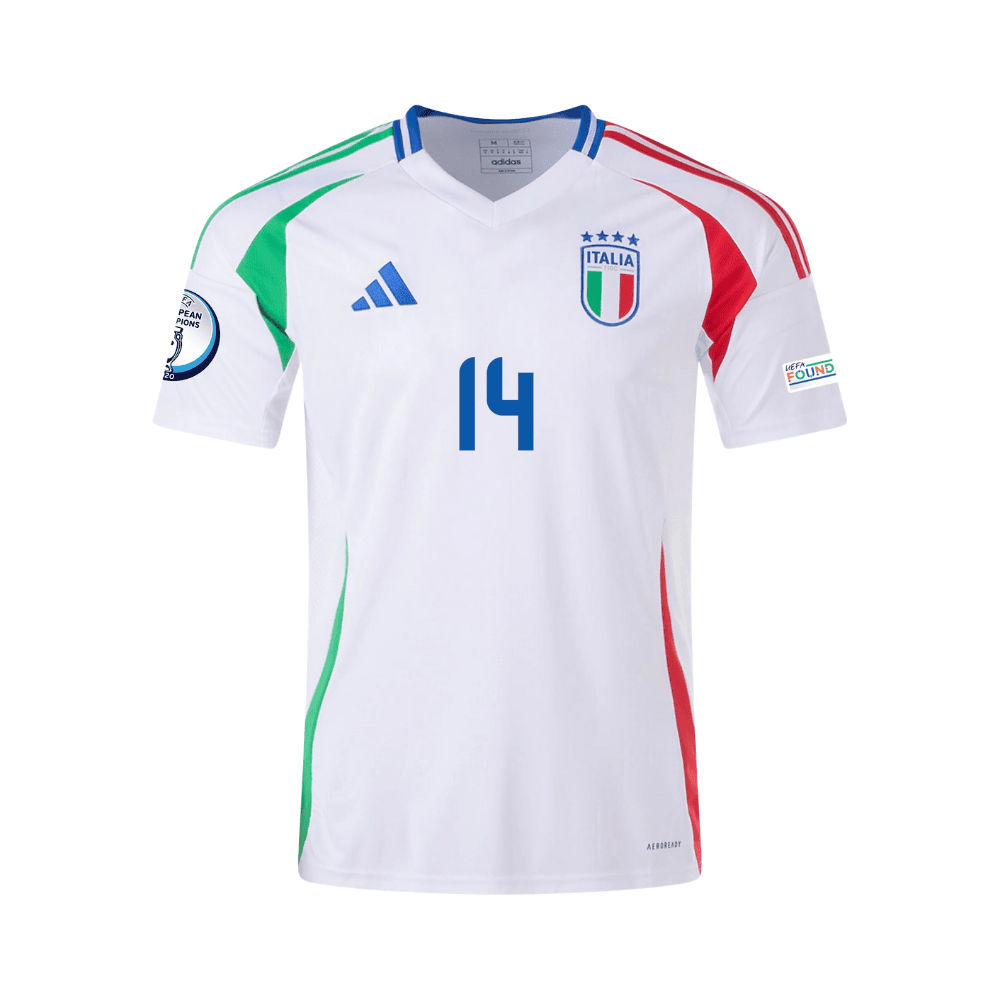 Federico Chiesa 14 Italy National Team 2024 Away Men Jersey - White