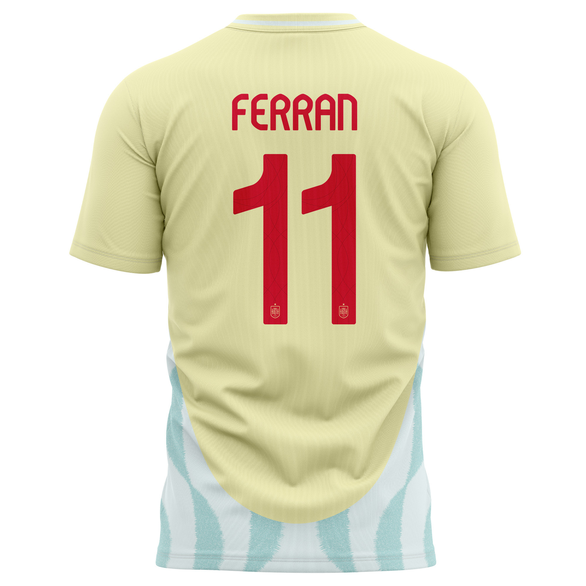 Ferran Torres 11 Spain National Team 2024 Away Kits AOP T-shirt - Yellow