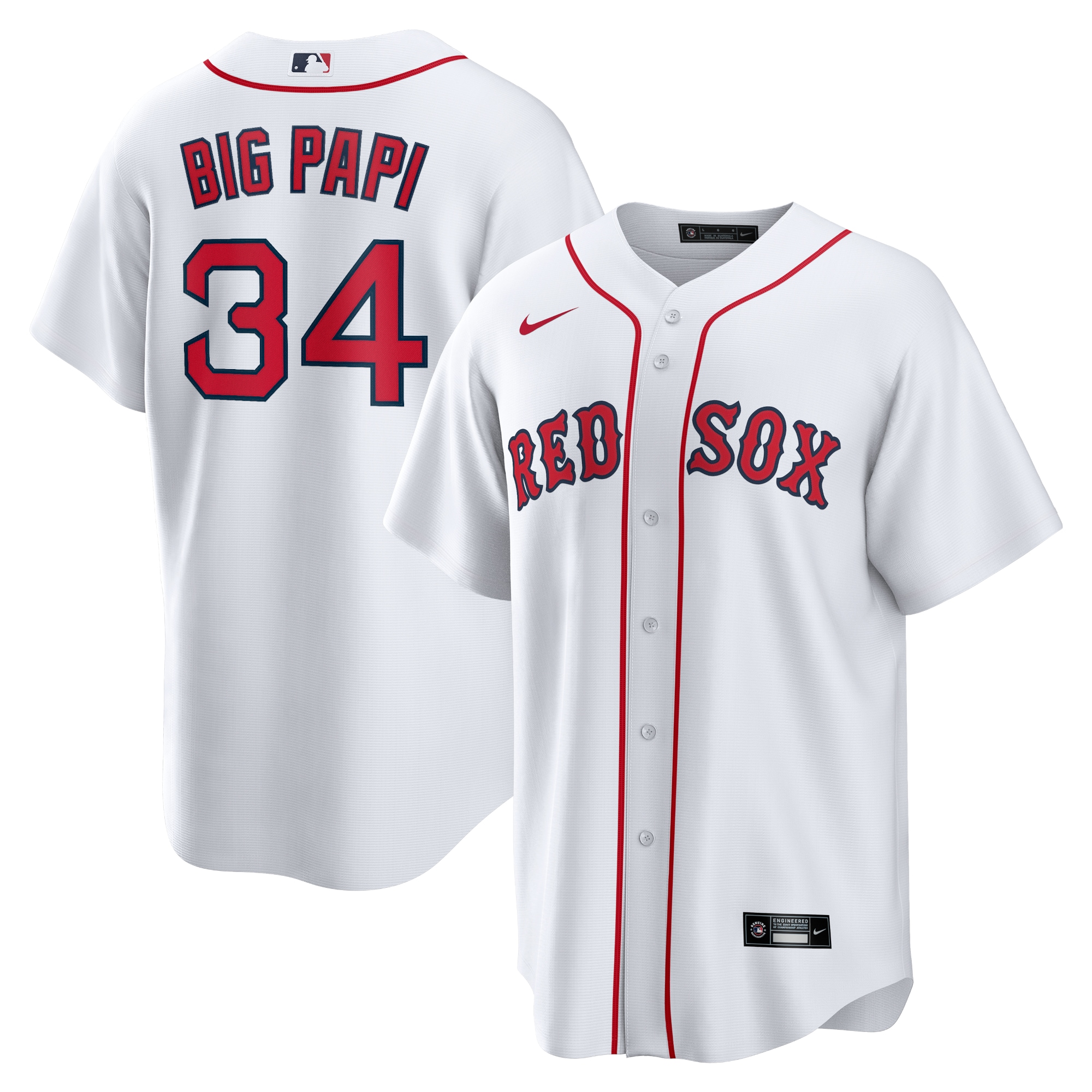 David Ortiz Boston Red Sox  Big Papi Replica Jersey - White