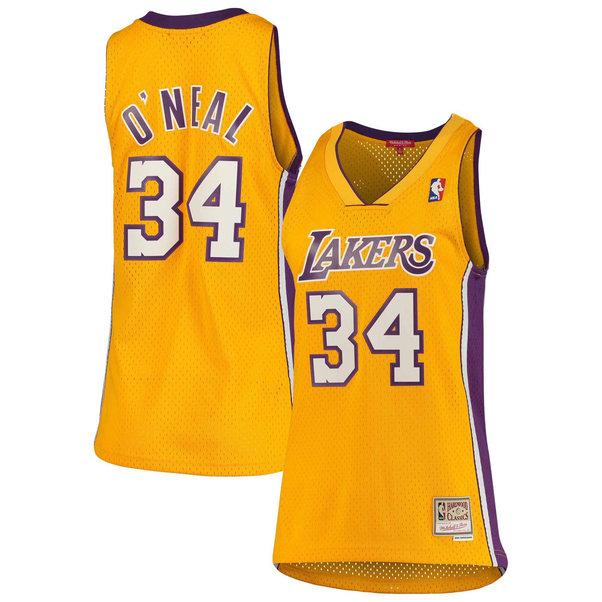 Shaquille O'Neal Los Angeles Lakers Mitchell & Ness Women's 1999\/00 Hardwood Classics Swingman Jersey - Gold