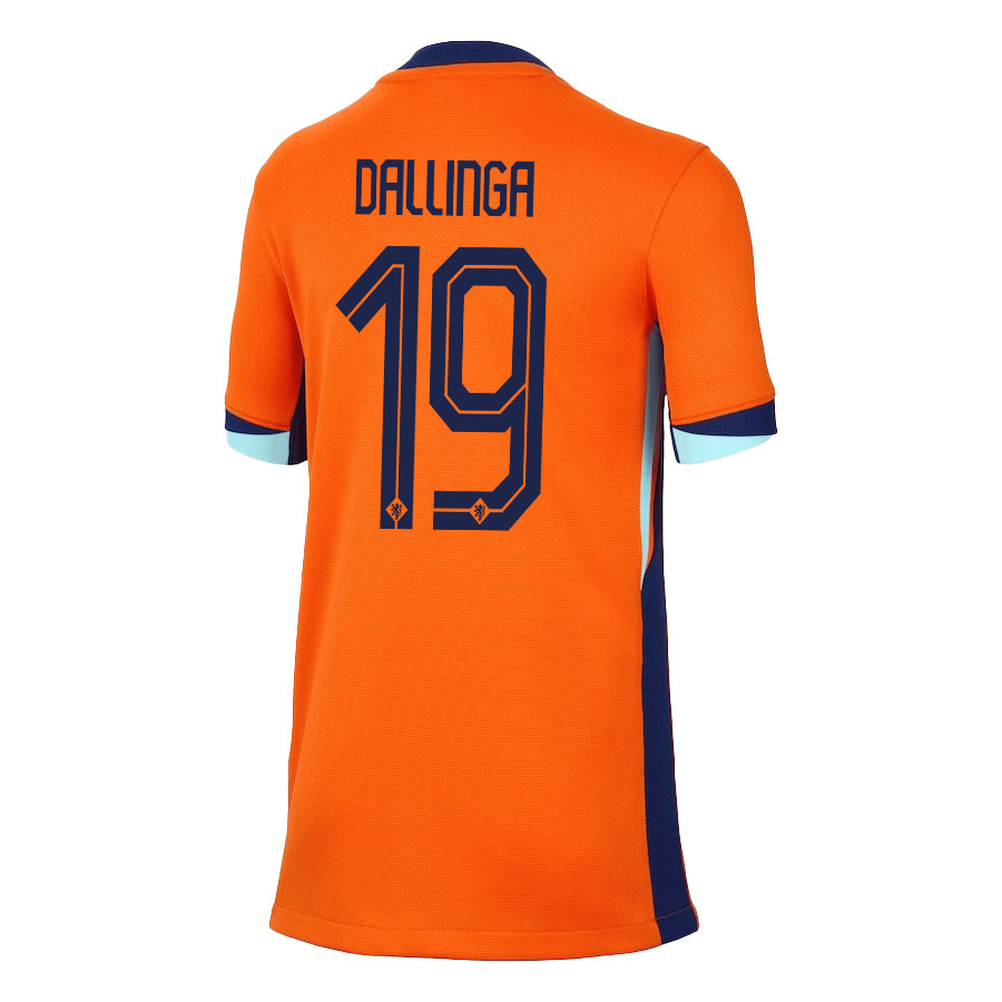 Thijs Dallinga 19 Netherlands National Team 2024/25 Home YOUTH Jersey - Orange