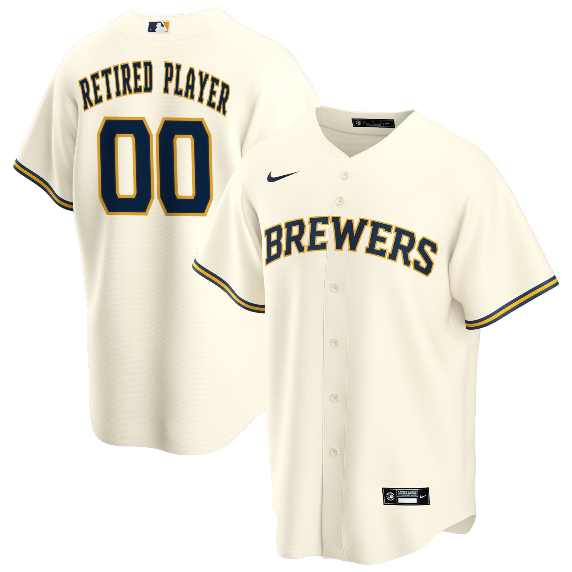 Milwaukee Brewers  Home Pick-A-Player Retired Roster Replica Jersey - Cream