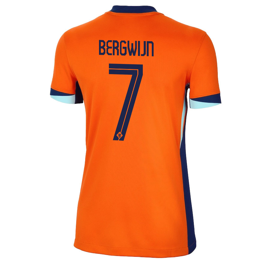 Steven Bergwijn 7 Netherlands National Team 2024/25 Home WOMEN Jersey - Orange