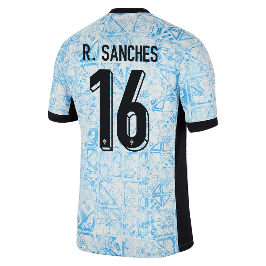 Renato Sanches 16 Portugal National Team 2024/25 Away Men Jersey - Cream/Blue
