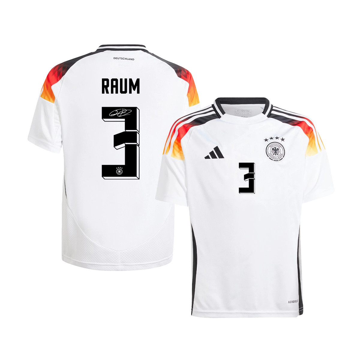 David Raum 3 Signed Germany National Team 2024/25 YOUTH Jersey Autographed - Home