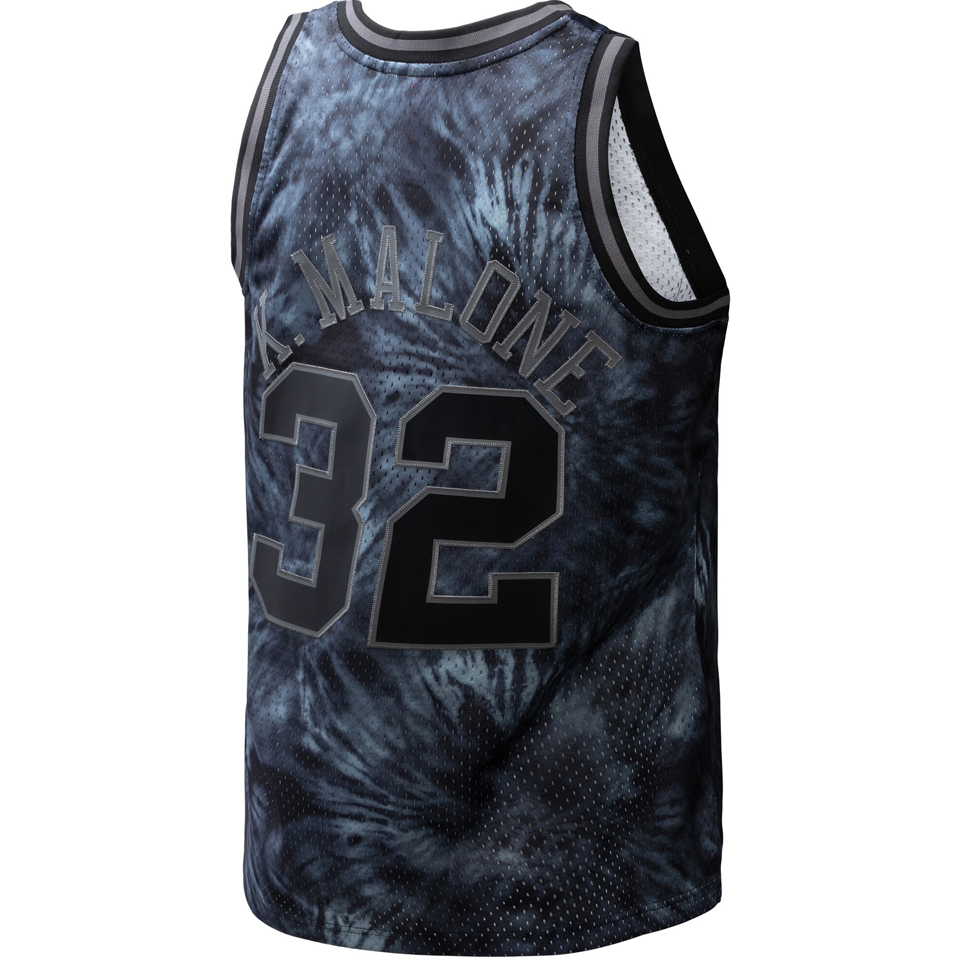 Karl Malone Utah Jazz Mitchell & Ness Hardwood Classics 1991\/92 Tie-Dye Swingman Jersey - Black