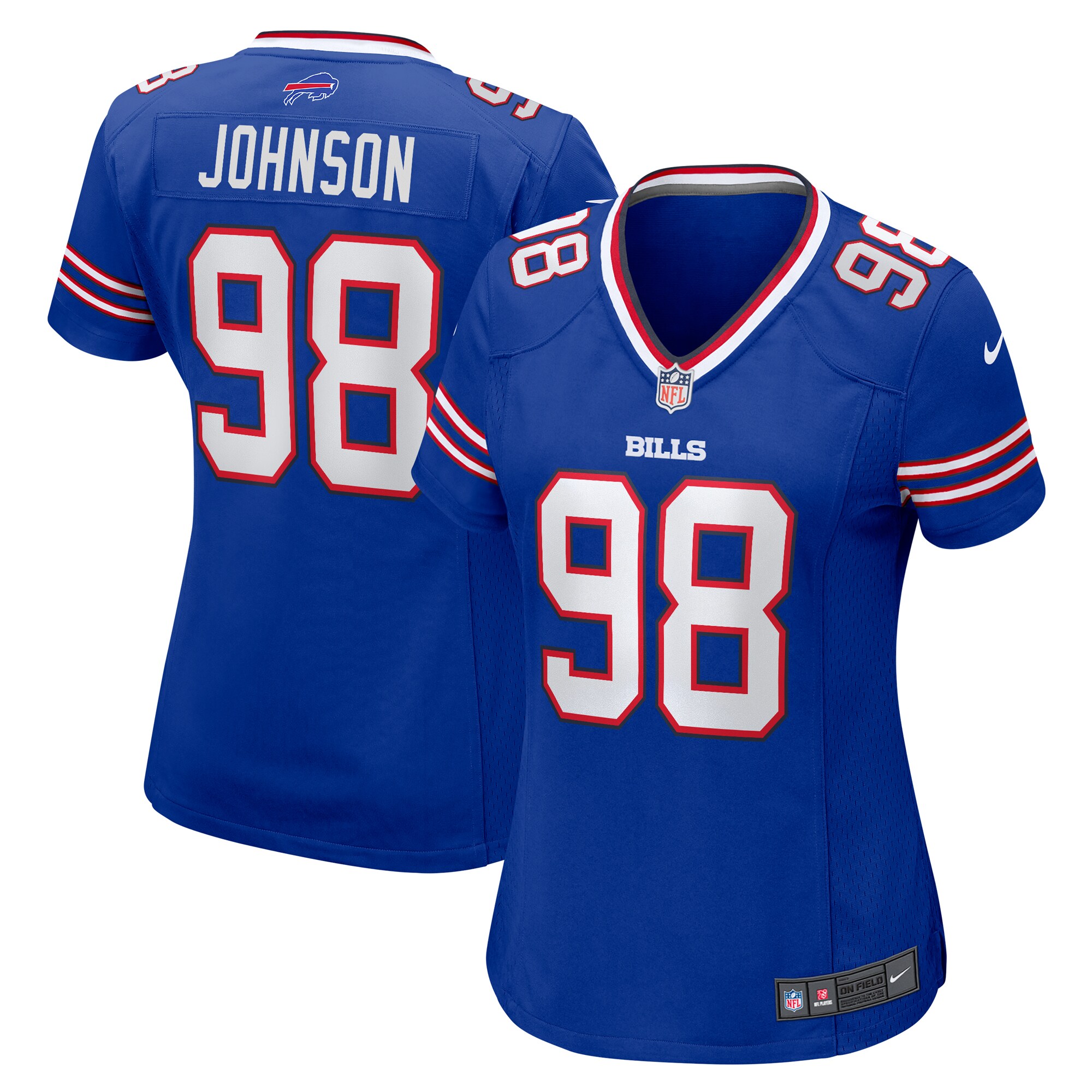 Austin Johnson Buffalo Bills  Women's Team Game Jersey -  Royal